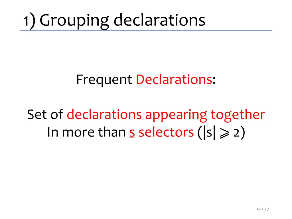 1 grouping declarations 3