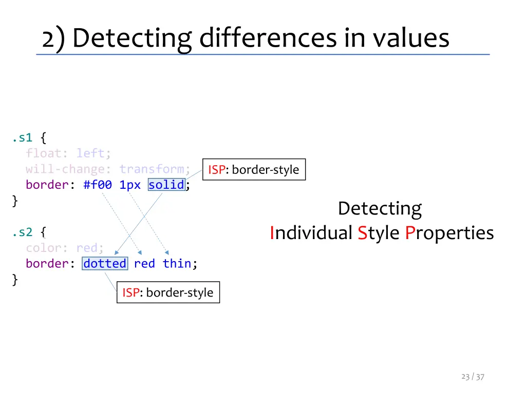 2 detecting differences in values 2