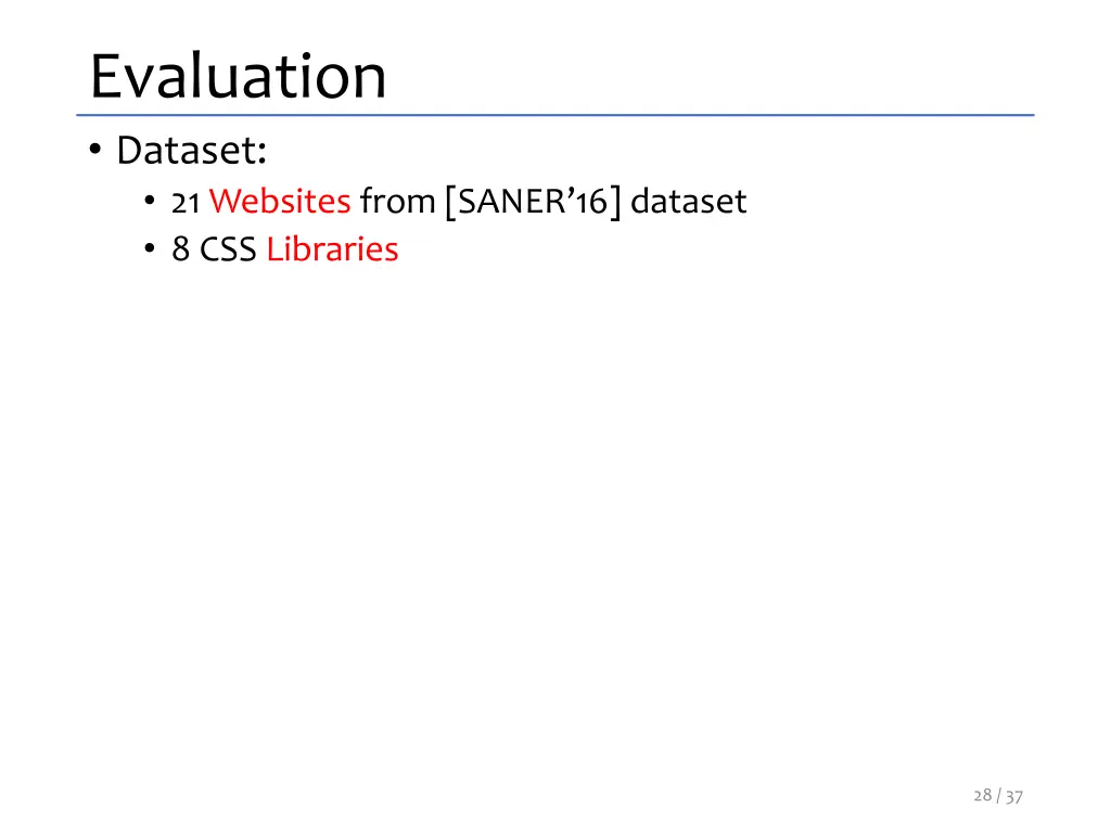 evaluation dataset 21 websites from saner