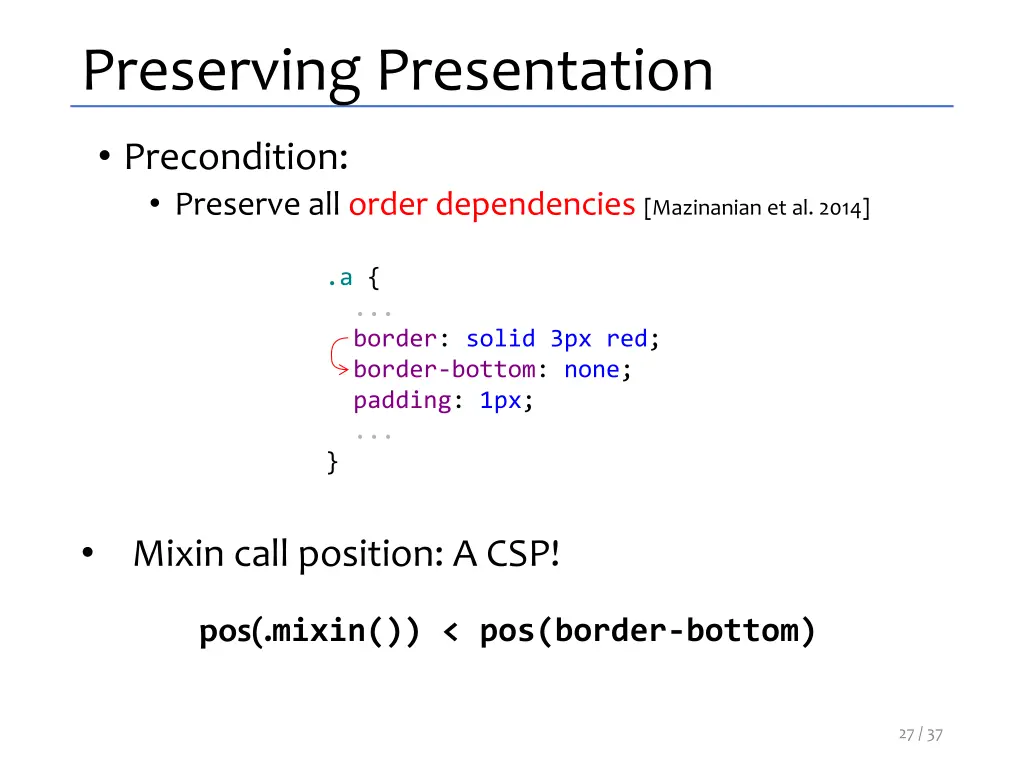 preserving presentation