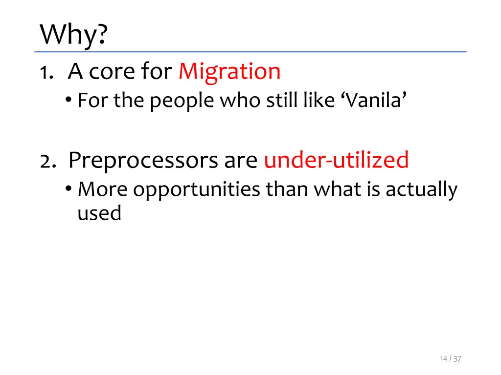 why 1 a core for migration for the people