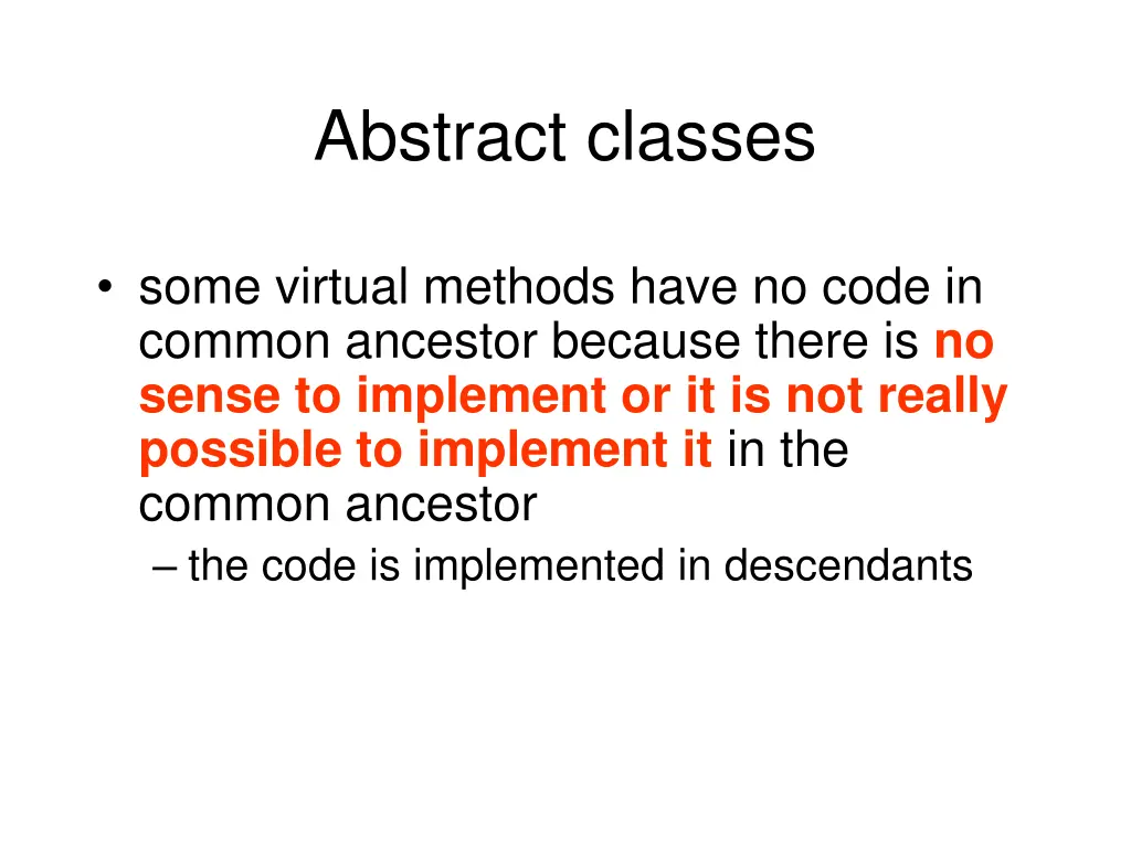 abstract classes