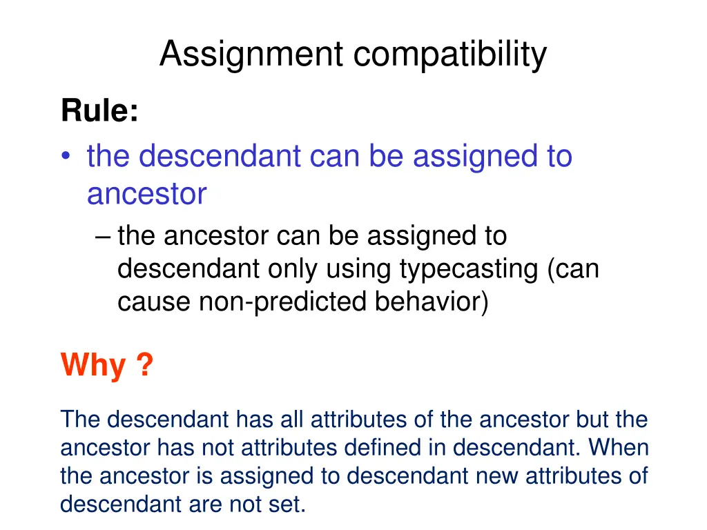 assignment compatibility