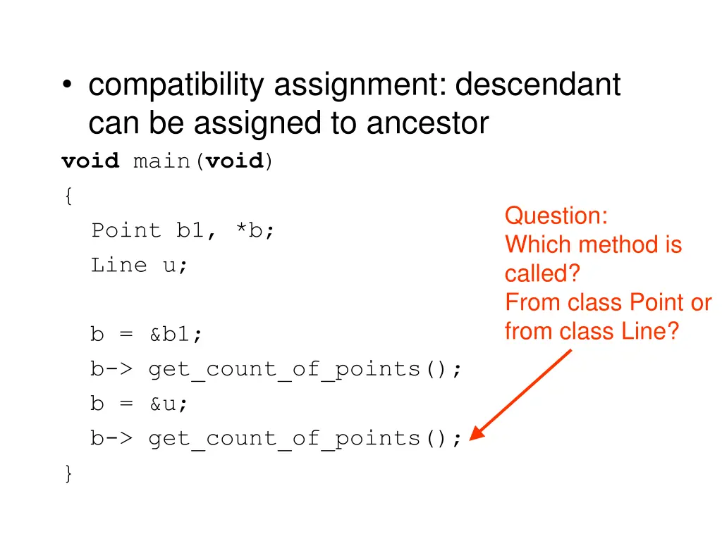 compatibility assignment descendant