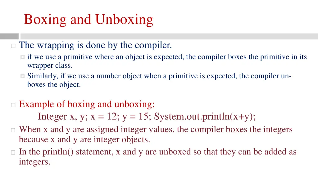 boxing and unboxing