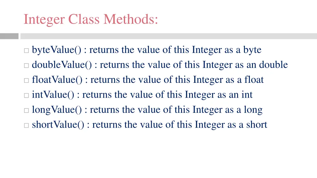 integer class methods