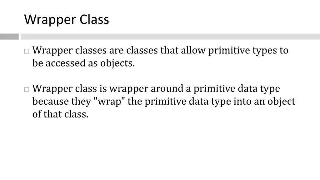 wrapper class