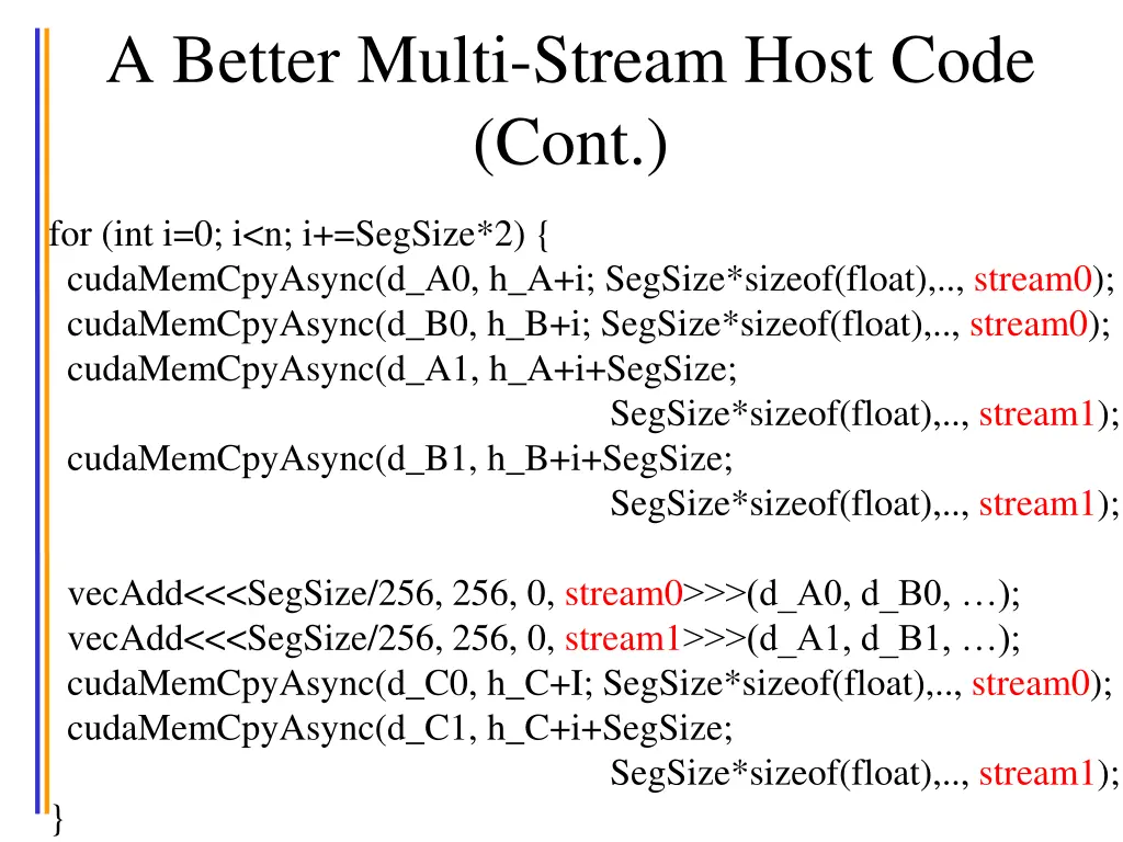 a better multi stream host code cont