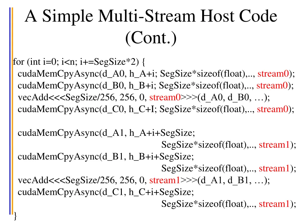 a simple multi stream host code cont