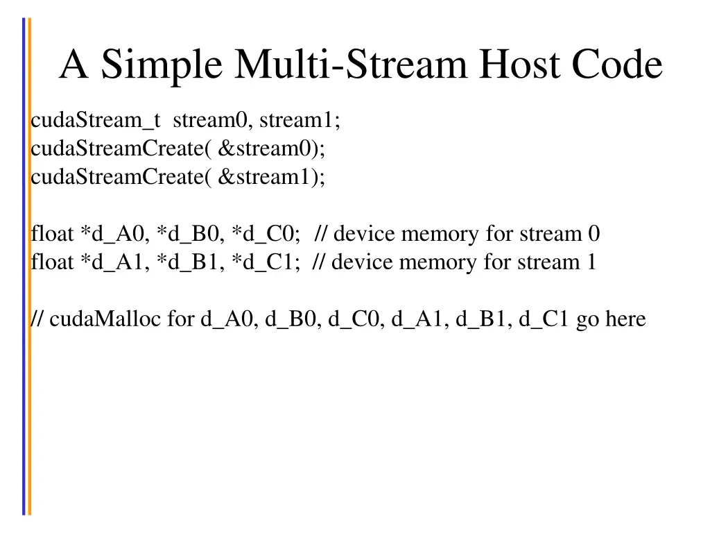 a simple multi stream host code