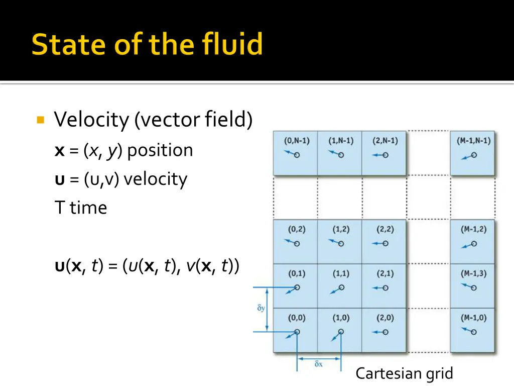 velocity vector field x x y position