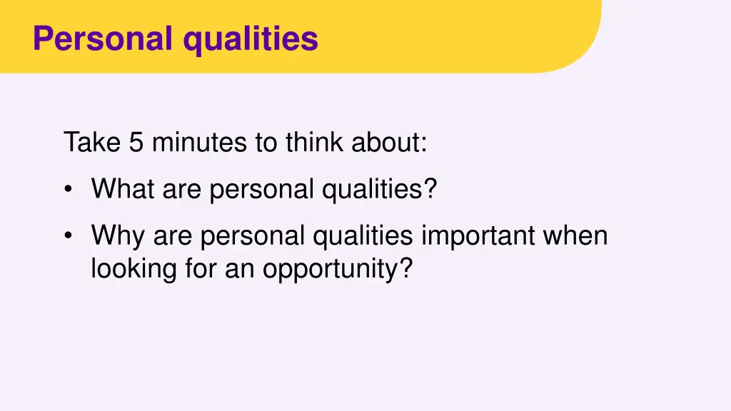 personal qualities