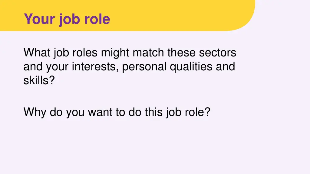 your job role