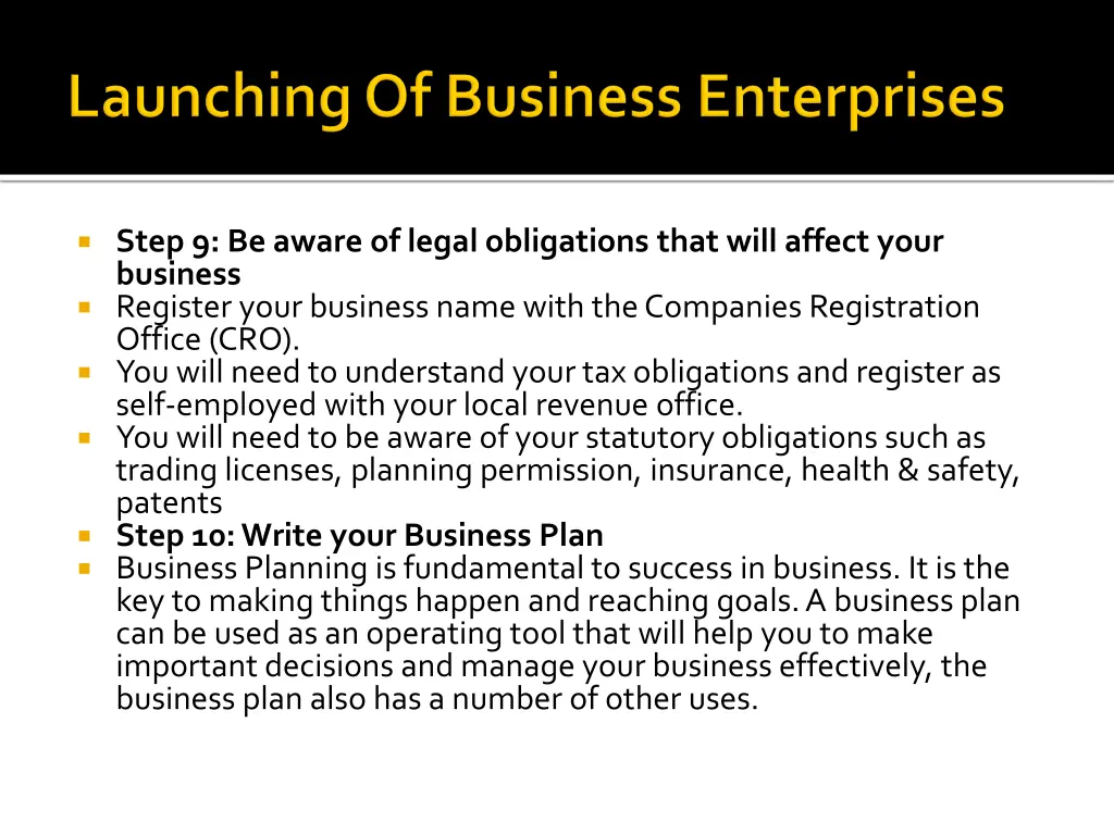 step 9 be aware of legal obligations that will