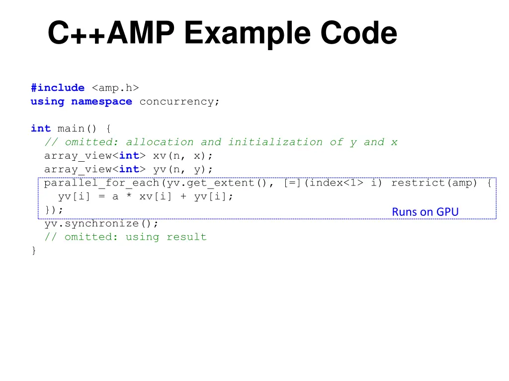 c amp example code