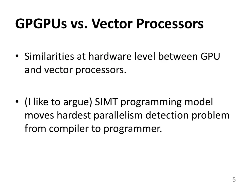 gpgpus vs vector processors