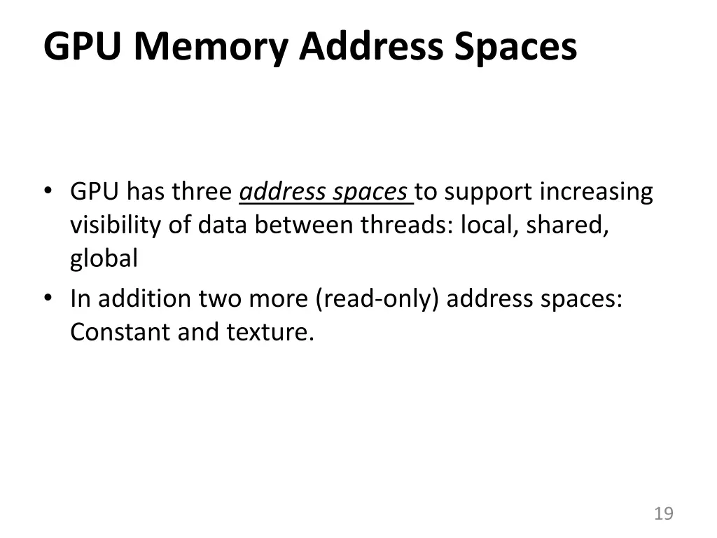 gpu memory address spaces