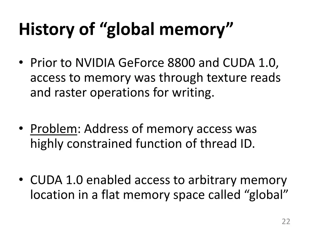 history of global memory