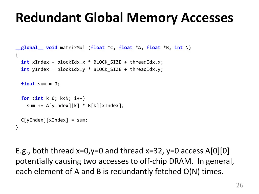 redundant global memory accesses