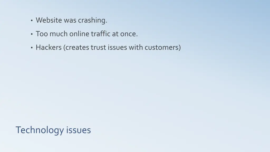 website was crashing