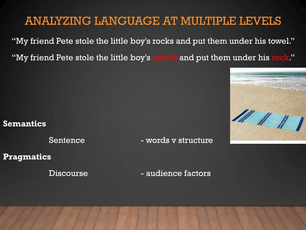 analyzing language at multiple levels 1