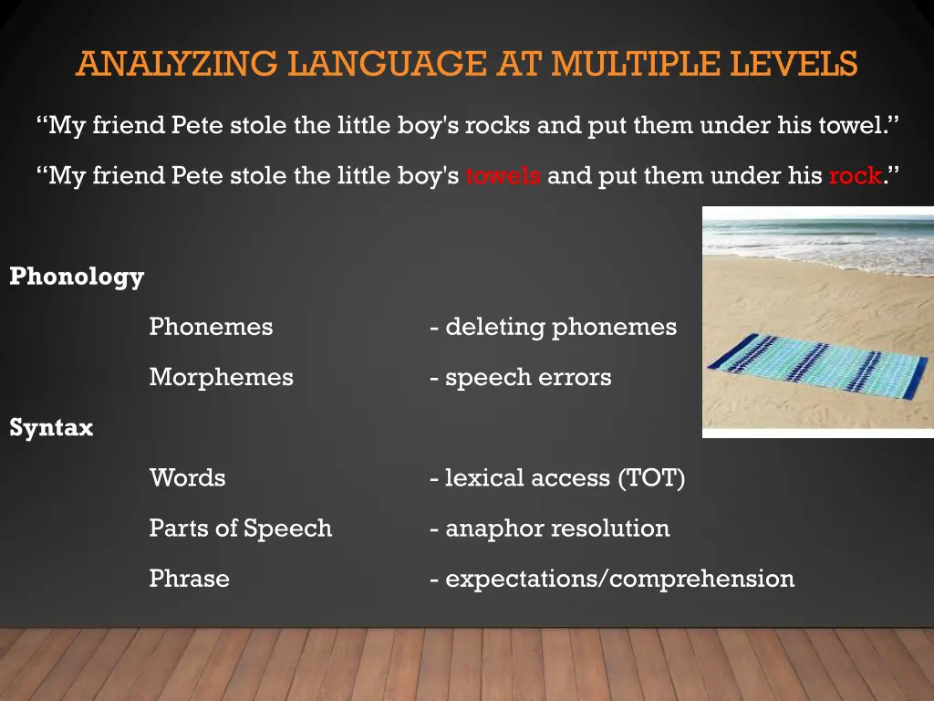 analyzing language at multiple levels