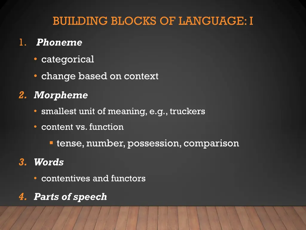 building blocks of language i