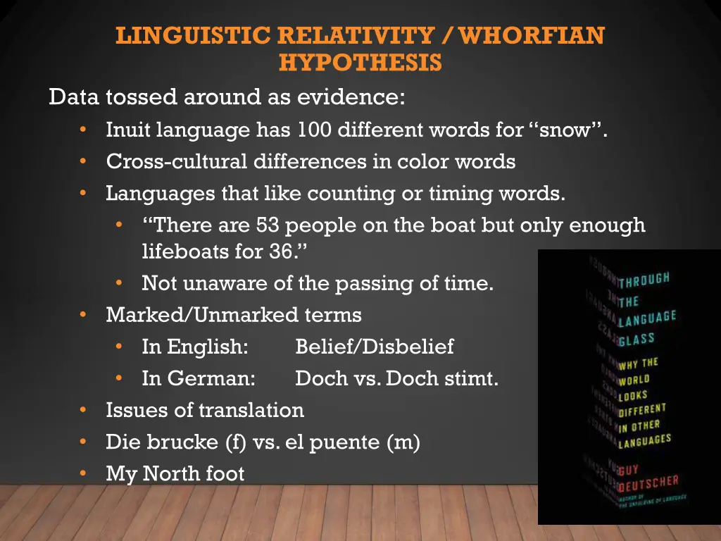 linguistic relativity whorfian hypothesis data