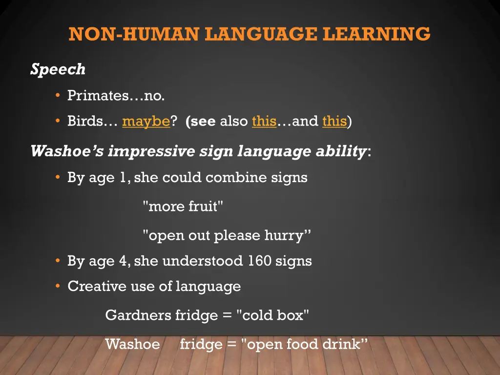 non human language learning