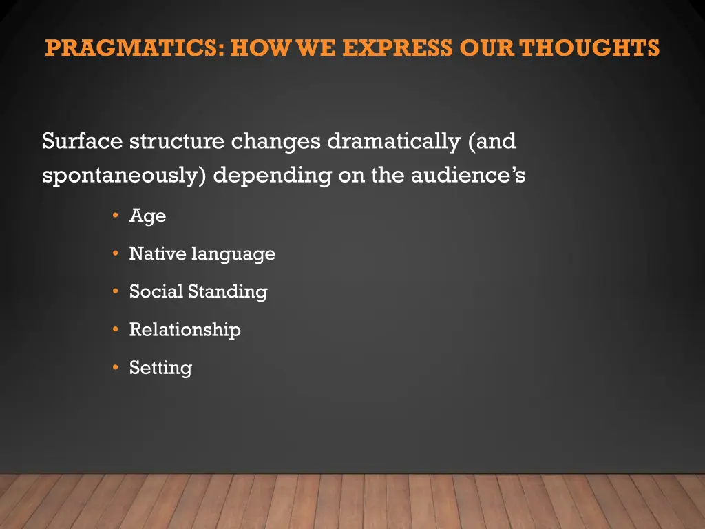 pragmatics how we express our thoughts