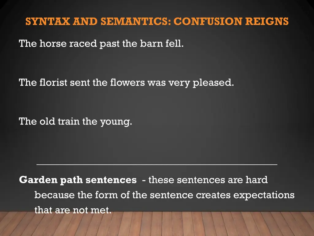 syntax and semantics confusion reigns