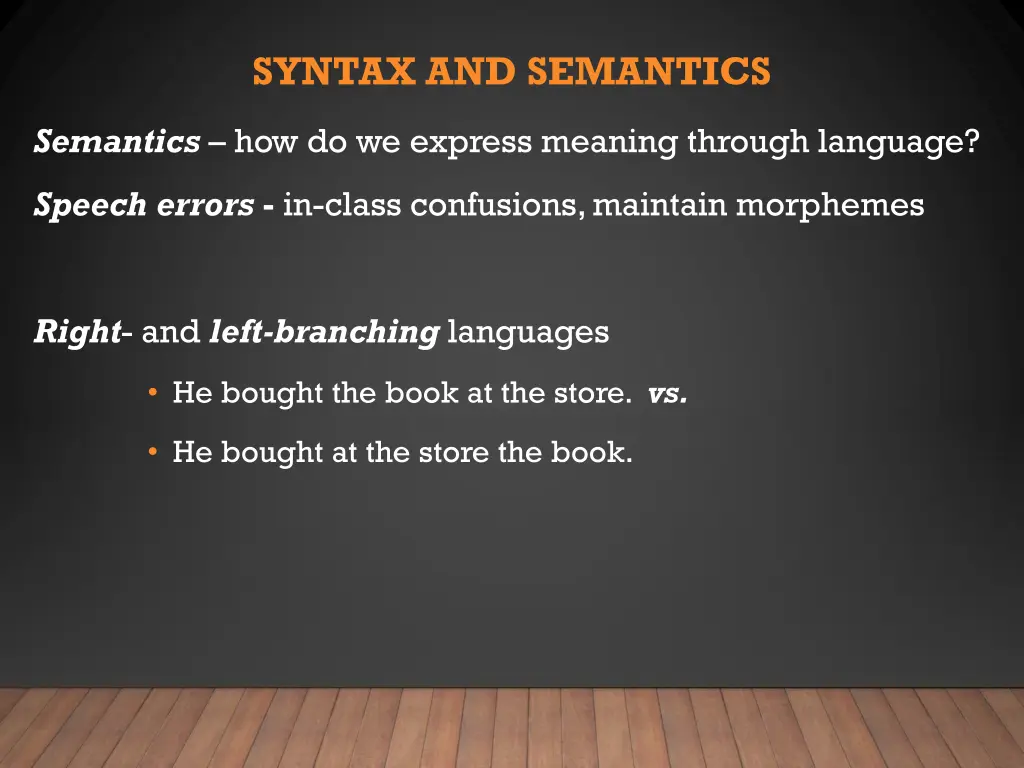 syntax and semantics