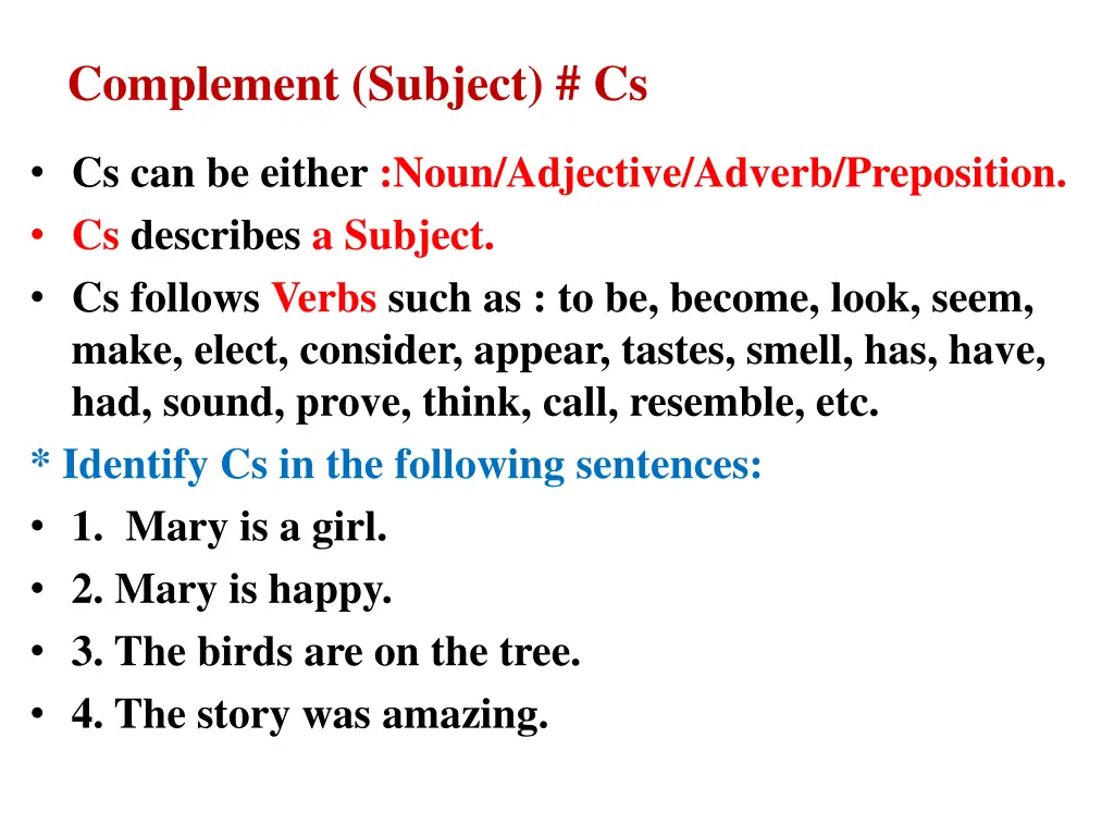 complement subject cs