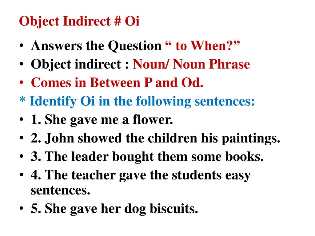 object indirect oi