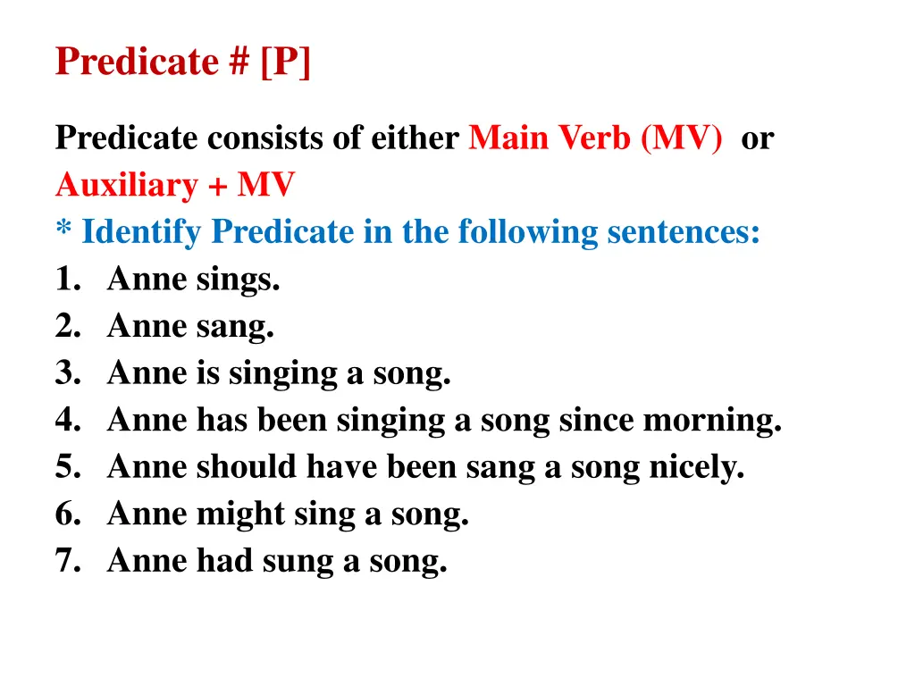 predicate p