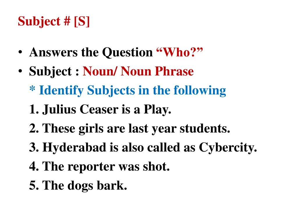 subject s