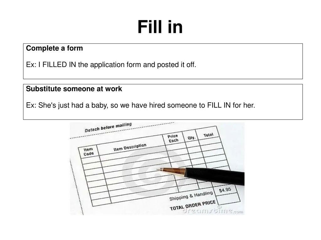 fill in
