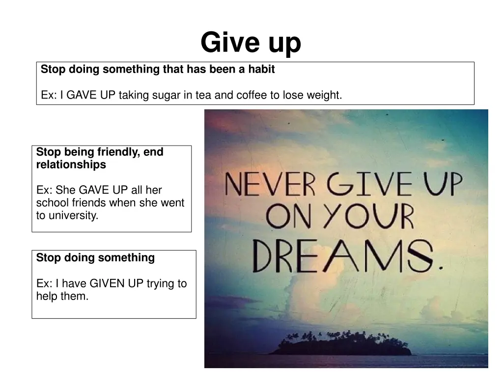 give up