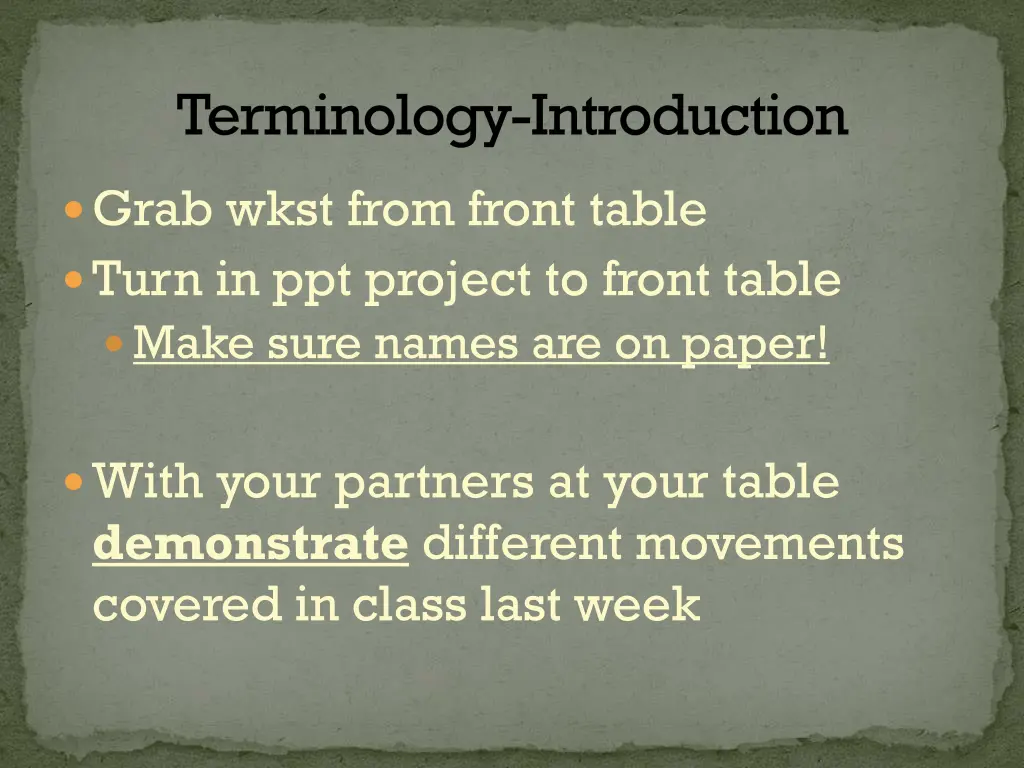 terminology introduction