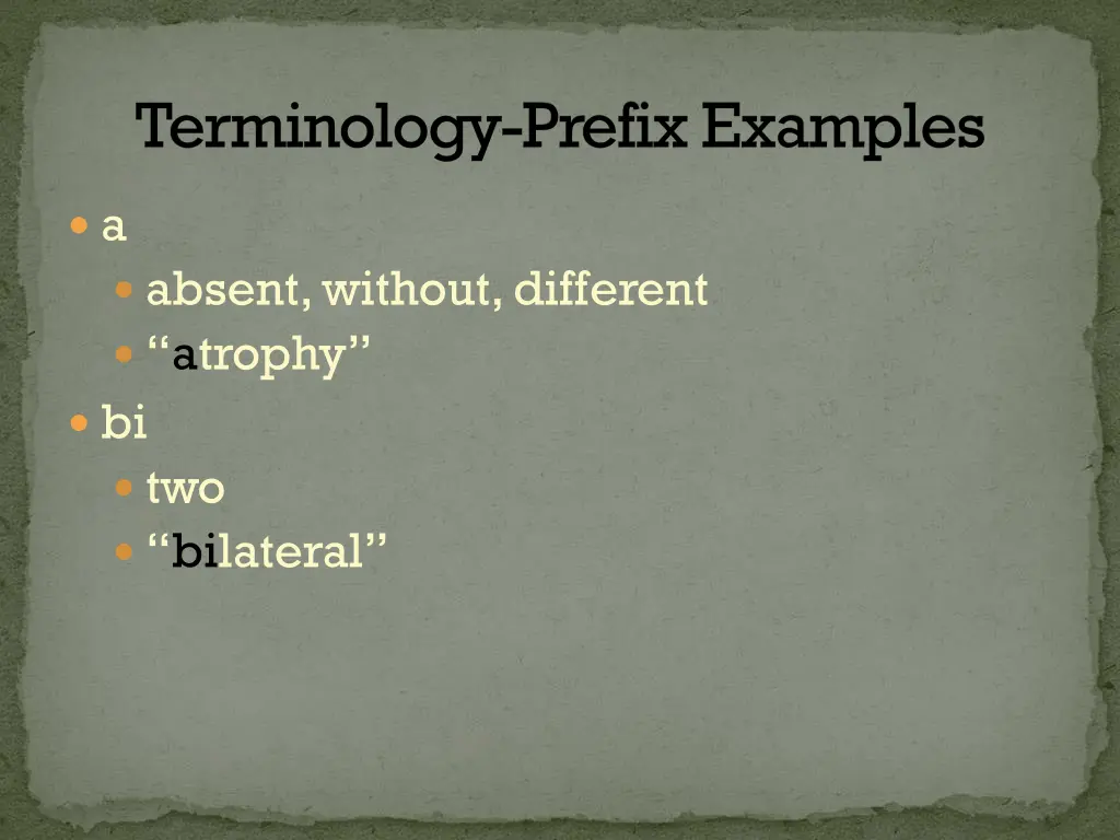 terminology prefix examples
