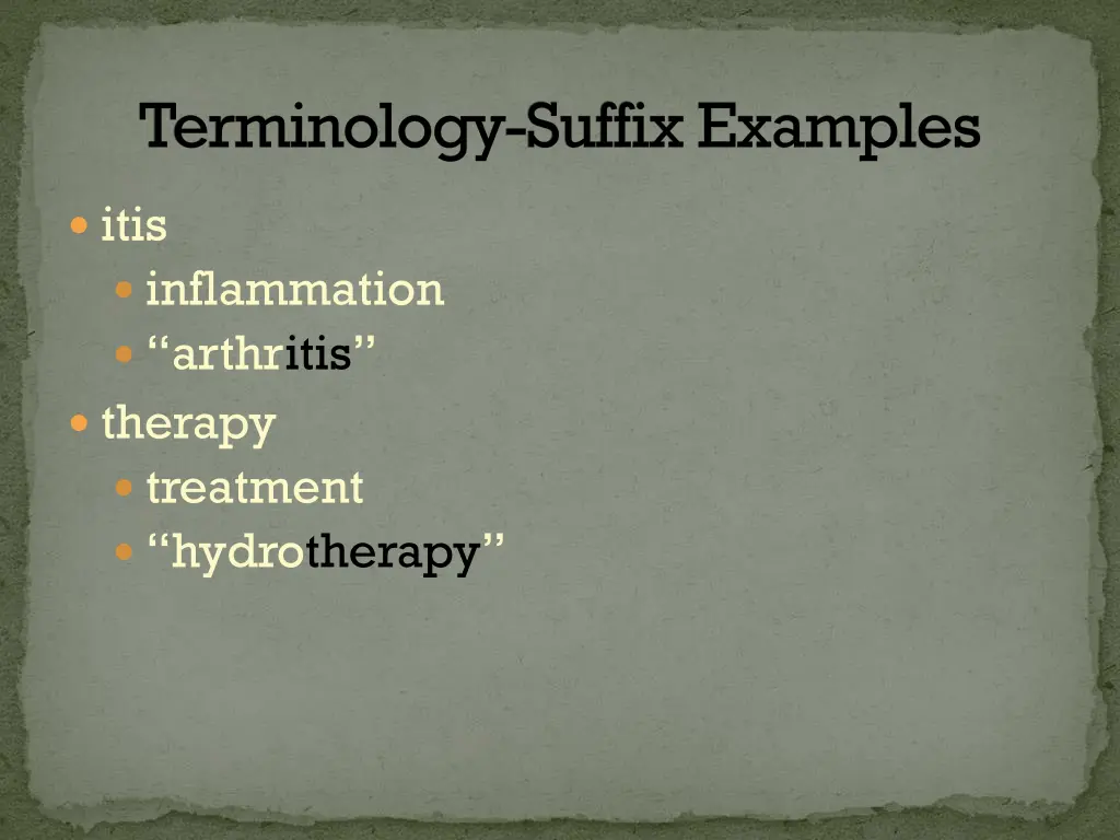 terminology suffix examples 1