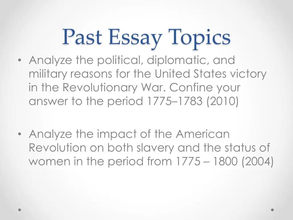 past essay topics analyze the political
