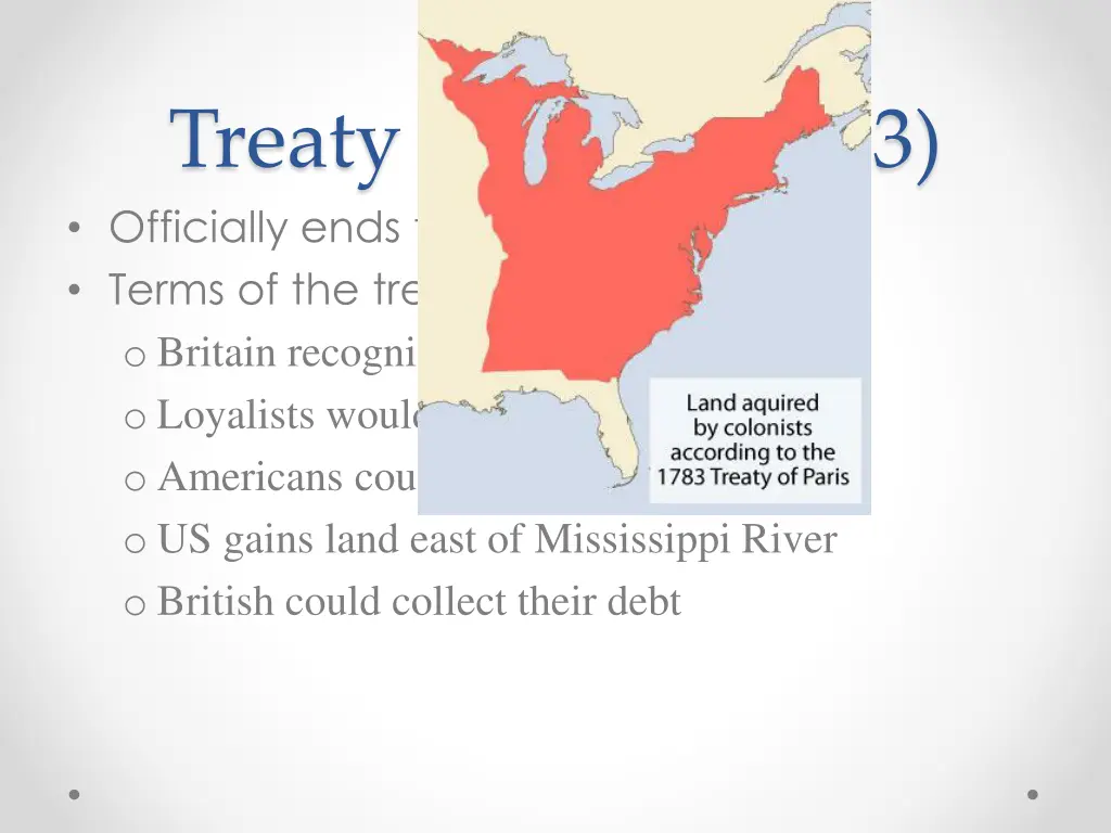 treaty of paris 1783 officially ends