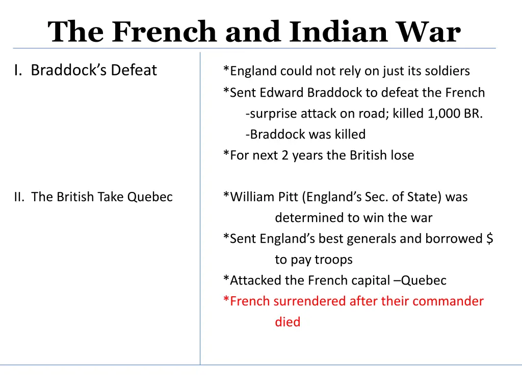 the french and indian war 6