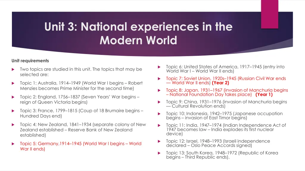 unit 3 national experiences in the modern world 1