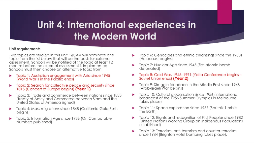 unit 4 international experiences in the modern 1