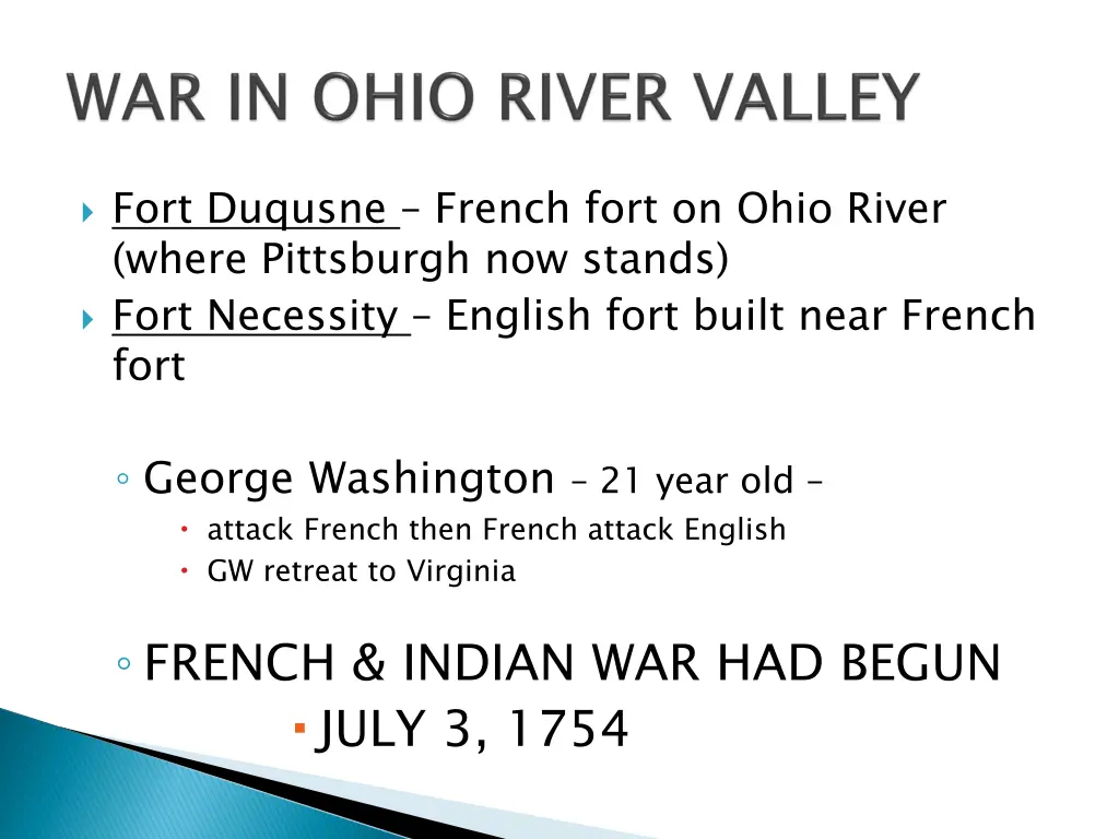 fort duqusne french fort on ohio river where