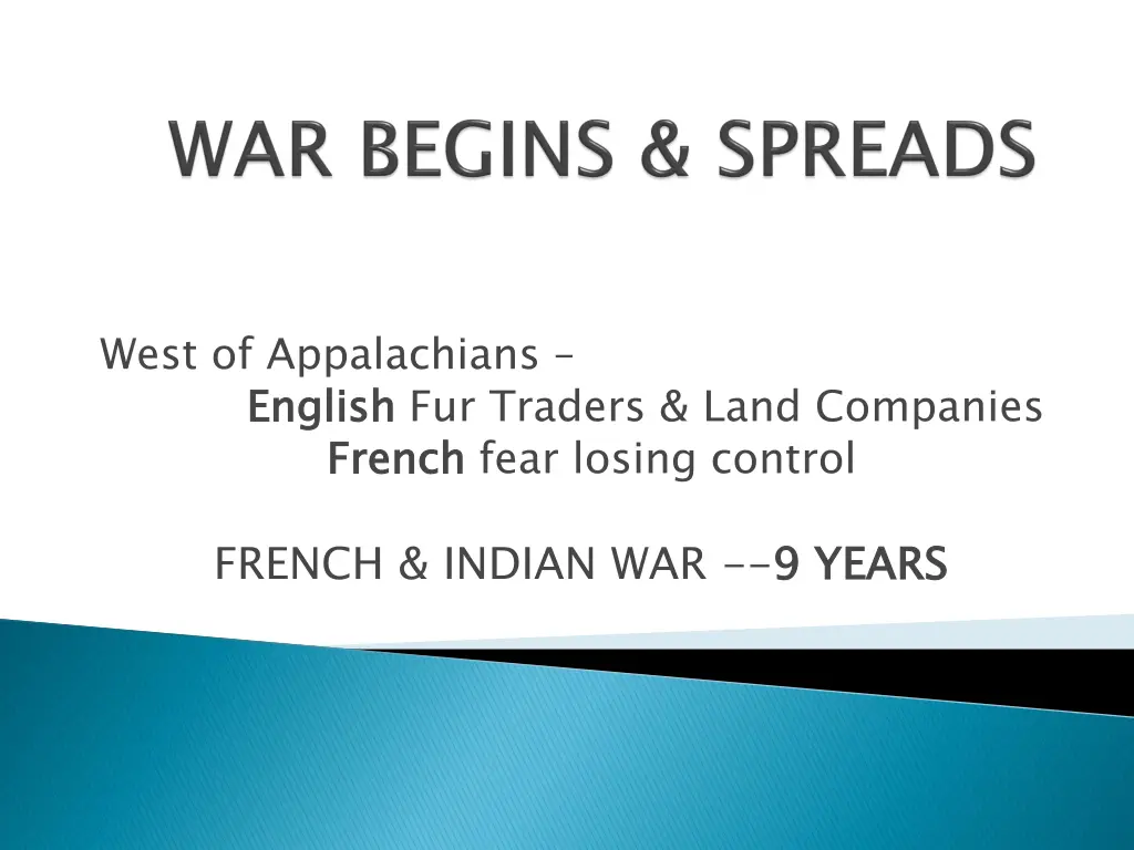 west of appalachians english french
