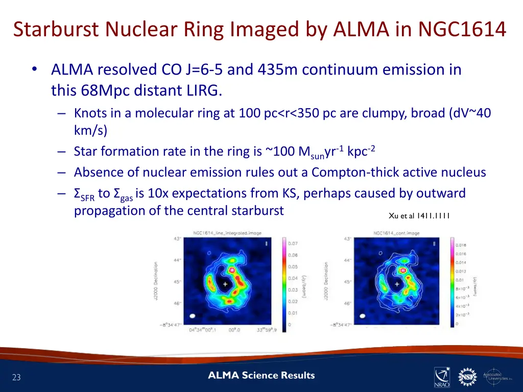 starburst nuclear ring imaged by alma in ngc1614