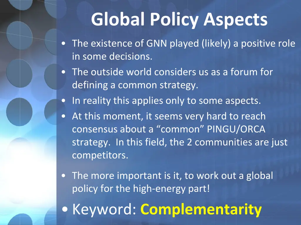 global policy aspects